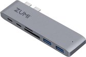 Zumi - Hub Geschikt voor Macbook Hub Dock - MacBook Pro/ MacBook Air - USB C Adapter - HDMI - 2x USB-C - SD Kaartlezers - 2x USB 3.0