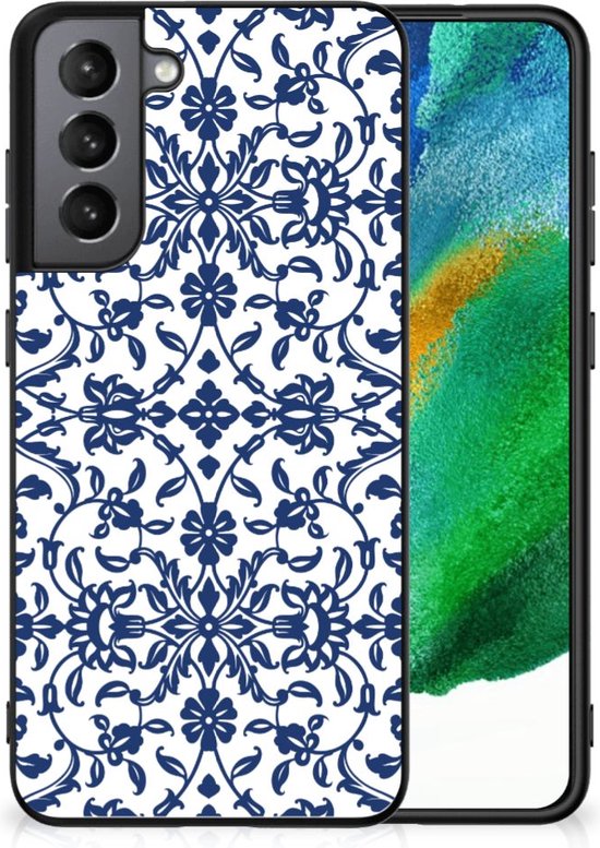 liberaal Vernietigen Rijd weg Trendy Telefoonhoesjes Samsung Galaxy S21FE GSM Hoesje met Zwarte rand  Flower Blue | bol.com