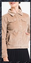 Fluwelen dames korte jas beige maat 38