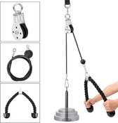 Tectie® Kabelsysteem Met Triceps Touw - Push Down Cable - Triceps Kabel - Thuis Fitness - Tricep Trainer - Workout Kabel