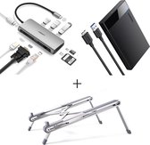 UGREEN 9 in 1 USB-C Hub + Externe harde schijf + Laptophouder