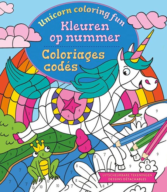 Boek: Unicorn coloring fun - kleuren op nummer / Unicorn coloring fun - coloriages codés, geschreven door Deltas