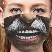 Grappig man met grote snor - moustache - herbruikbare mondkapjes - mondmaskers - wasbaar - niet medisch mondmasker - polyester - geschikt voor ov - herbruikbaar - reusable - wasbaa