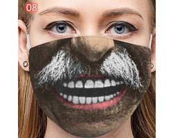 Grappig man met grote snor - moustache - herbruikbare mondkapjes - mondmaskers - wasbaar - niet medisch mondmasker - polyester - geschikt voor ov - herbruikbaar - reusable - wasbaar - mondkapje - masker
