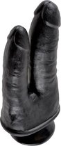 King Cock  - dubbele dildo zwart - 20.9 - 15.2 cm