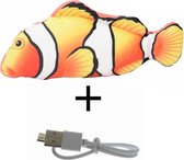 Interactieve oplaadbare bewegende vis (Nemo geel) - unieke "must have" voor uw kat / hond
