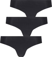 Hunkemöller String Onderbroek 3-pack Invisible String Katoen - zwart - Maat L