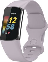 Shop4 - Bandje voor Fitbit Charge 5 - Siliconen Paars