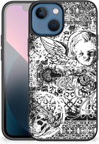 Silicone Back Case geschikt voor iPhone 13 mini Telefoon Hoesje met Zwarte rand Skulls Angel