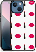 Silicone Hoesje Geschikt voor iPhone13 mini Telefoon Hoesje met Zwarte rand Lipstick Kiss