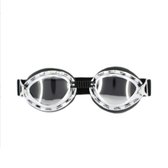 Chrome steampunk motorbril helder glas