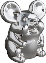 Daniel Crégut kinderspaarpot in de vorm van een muisje - verzilverd metaal - 11 x 7 cm
