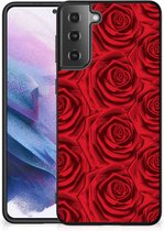 TPU Bumper Geschikt voor Samsung Galaxy S21 Plus GSM Hoesje met Zwarte rand Red Roses