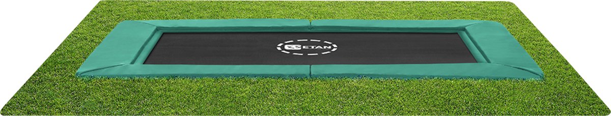 Etan® PremiumFlat Trampoline - 310 x 232 cm / 1075ft - Groen - Rechthoekig - Volledig Gelijkvloers - Inground Trampoline - Max. Gebruikersgewicht 150 kg