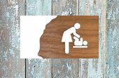 Wit-Baby-verschoningstafel- plexiglas-hout-toilet- muurbordje - Deurbordje-deur bordje-wc-wc bordje-bordje-toilet-toiletten-toilettes-toiletbordje-pictogram-iconen--tekst-tekstbord