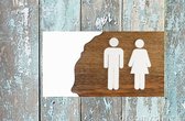 Wit-WC-dames-heren-wc dames heren-plexiglas-hout-toilet- muurbordje- Deurbordje-deur bordje-wc-wc bordje-bordje-toilet-toiletten-toilettes-toiletbordje-pictogram-iconen--tekst-teks