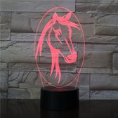 3D Led Lamp Met Gravering - RGB 7 Kleuren - Paard
