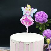 Taart Decoratie - Elfje - Taarttopper - Roze - Acryl