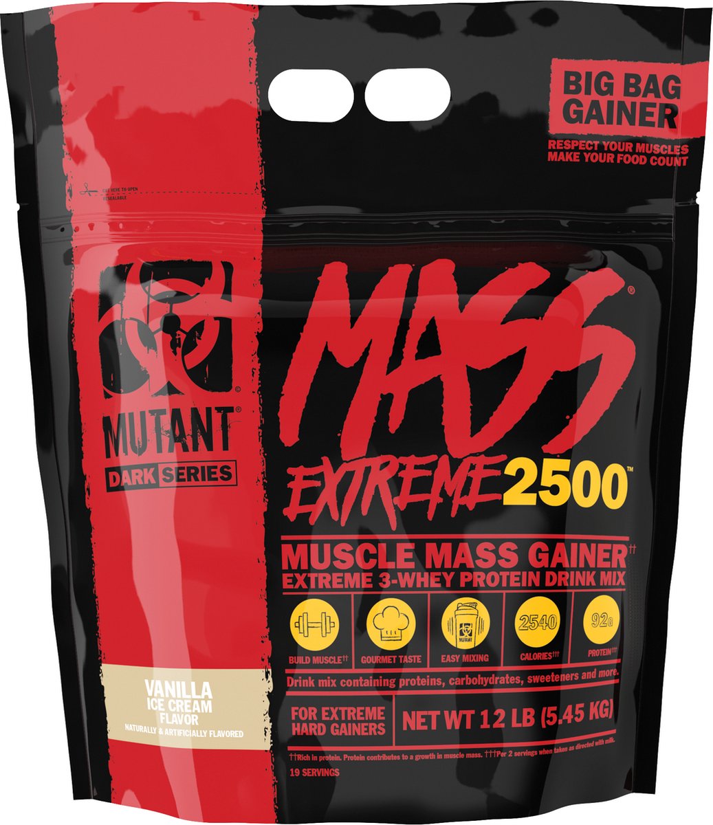 Goedkoopste Mutant Mass XXXTREME 2500 (12lbs) Vanilla Ice Cream