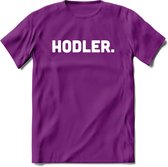 Hodler - Crypto T-Shirt Kleding Cadeau | Dames / Heren / Unisex | Bitcoin / Ethereum shirt | Grappig Verjaardag kado | BTC Tshirt Met Print | - Paars - S