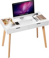 Bureau-Thuiscomputer Bureau-Schrijfbureau met 2 lades-Wit