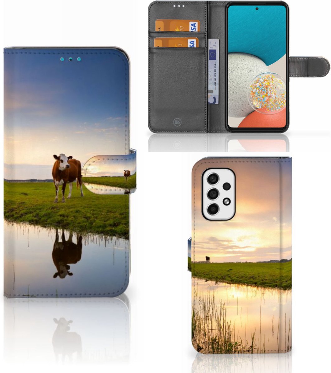 Samsung Galaxy A53 Telefoonhoesje met Pasjes Koe