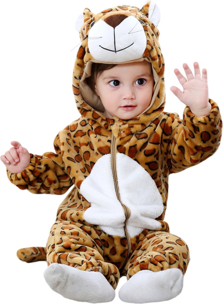 JAXY Baby Onesie - Carnavalskleding Kinderen - Verkleedkleren Jongen en Meisje - Verkleedkleding - Romper - EU (label 120) - Luipaard Witte Buik — afbeelding 10
