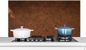 Spatscherm keuken 120x60 cm - Kookplaat achterwand Roest - Bruin - Messing - Muurbeschermer - Spatwand fornuis - Hoogwaardig aluminium