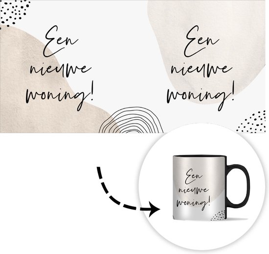 Tasse magique - Photo sur tasses chaleureuses - Tasse à café - Citations - Nieuwe maison - Déménagement - Tasse Magic - Tasse - 350 ML - Tasse à thé - Décoration Sinterklaas - Cadeaux pour enfants - Chaussures cadeaux Sinterklaas