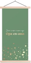 Porte-affiche avec affiche - Affiche scolaire - "Nos nouveaux noms sont grand-père et grand-mère" - Vert - Citations - Proverbes - 90x180 cm - Lattes transparentes
