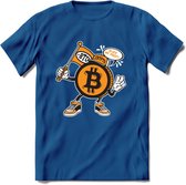 BTC Mascot - Crypto T-Shirt Kleding Cadeau | Dames / Heren / Unisex | Bitcoin / Ethereum shirt | Grappig Verjaardag kado | BTC Tshirt Met Print | - Donker Blauw - S