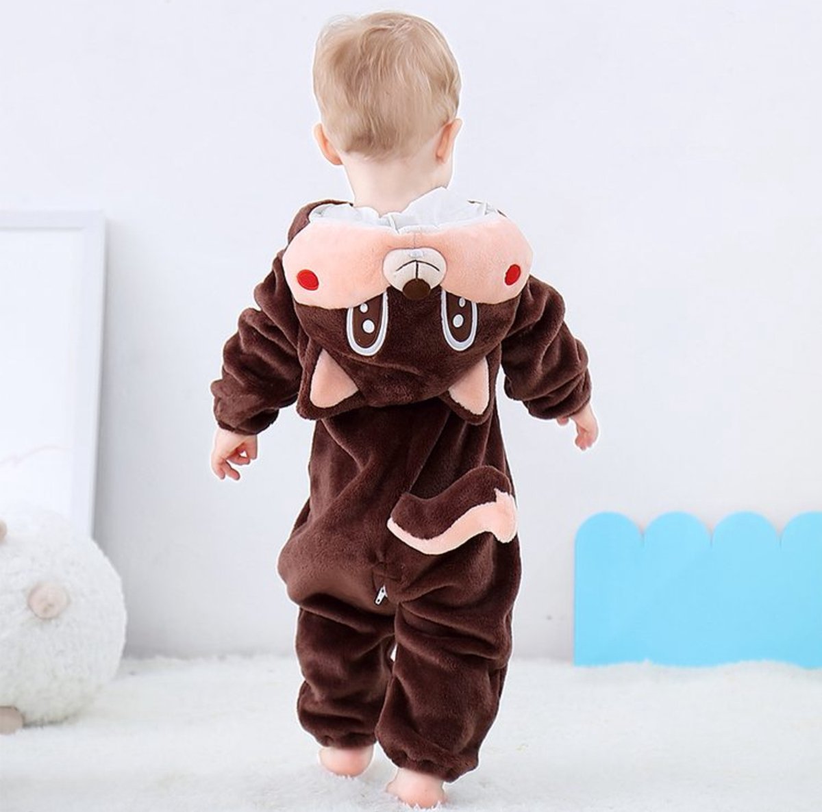 JAXY Baby Onesie - Baby Rompertjes - Baby Pyjama - Baby Pakje - Baby Verkleedkleding - Baby Kostuum - Baby Winterpak - Baby Romper - Baby Skipak - Baby Carnavalskleding - EU (label 90) - Eekhoorn — afbeelding 4