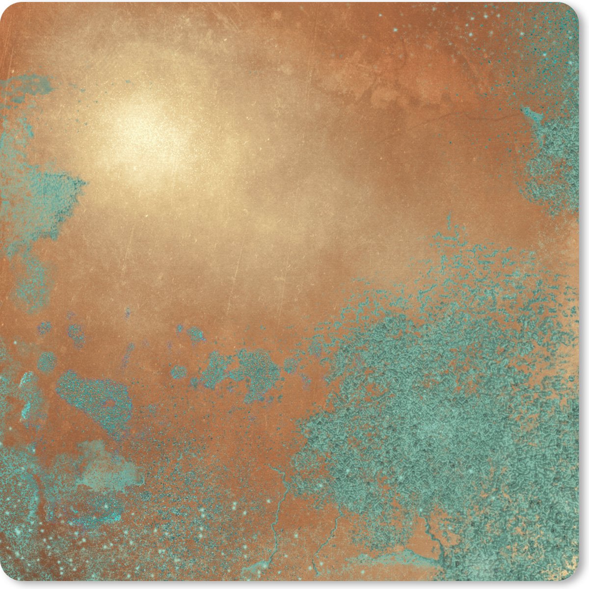 Muismat 30x30 cm - Mousepad Brons - Roest print - Blauw - Muismatten