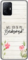 Geschikt voor Xiaomi 11T Pro hoesje - Quotes - 'Will you be my bridesmaid' - Spreuken - Bruidsmeisje - Siliconen Telefoonhoesje