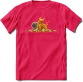 Bitcoin Bull - Crypto T-Shirt Kleding Cadeau | Dames / Heren / Unisex | Bitcoin / Ethereum shirt | Grappig Verjaardag kado | Tshirt Met Print  Prijs - Roze - XL