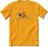 Bitcoin Bull - Crypto T-Shirt Kleding Cadeau | Dames / Heren / Unisex | Bitcoin / Ethereum shirt | Grappig Verjaardag kado | Tshirt Met Print  Prijs - Geel - 3XL