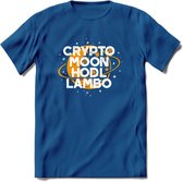 Crypto Moon - T-Shirt Kleding Cadeau | Dames / Heren / Unisex | Bitcoin / Ethereum shirt | Grappig Verjaardag kado | Tshirt Met Print  Prijs - Donker Blauw - XL