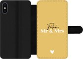 Bookcase Geschikt voor iPhone XS Max telefoonhoesje - 'Future Mr & Mrs' - Trouwen - Spreuken - Quotes - Met vakjes - Wallet case met magneetsluiting