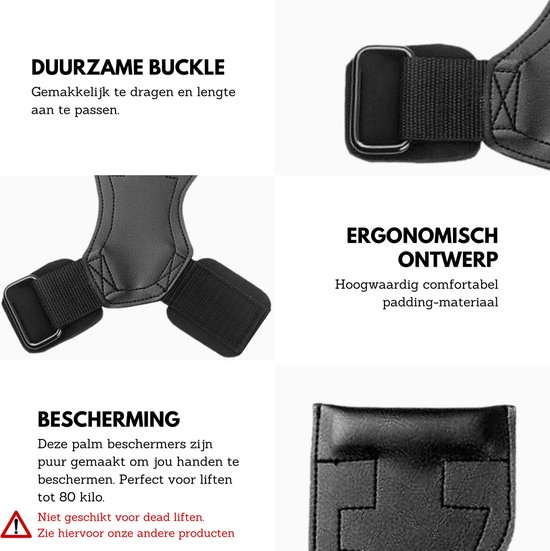 U Fit One Lifting straps - Fitness Straps - Wrist support - Bodybuilding - Crossfit - Fitness Handschoenen - ufitone