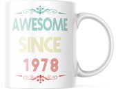 Verjaardag Mok awesome since 1978 | Verjaardag cadeau | Grappige Cadeaus | Koffiemok | Koffiebeker | Theemok | Theebeker