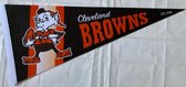 USArticlesEU - Cleveland Browns - Brownie - Vintage logo - NFL - Vaantje - American Football - Sportvaantje - Pennant - Wimpel - Vlag - 31 x 72 cm