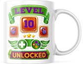 Verjaardag Mok level 10 unlocked | Verjaardag cadeau | Grappige Cadeaus | Koffiemok | Koffiebeker | Theemok | Theebeker