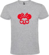 Grijs  T shirt met  "Minnie Mouse Love " print Rood size S