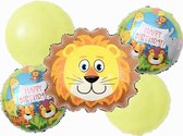 Leeuw happy birthday ballonnen set 5 stuks