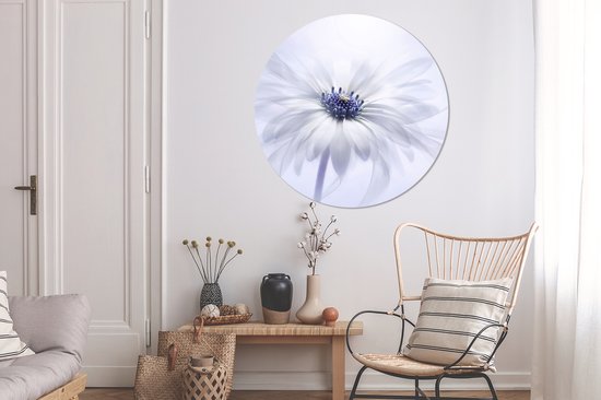 WallCircle - Cercle mural ⌀ 150 - Bloem - Abstrait - Wit - Tableaux ronds salon - Assiette murale ronde - Décoration murale cercle - Décoration chambre intérieur - Décoration murale cercle mural - Accessoires de maison
