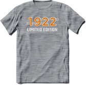 1932 Limited Edition T-Shirt | Goud - Zilver | Grappig Verjaardag en Feest Cadeau Shirt | Dames - Heren - Unisex | Tshirt Kleding Kado | - Donker Grijs - Gemaleerd - L