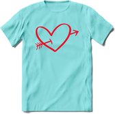 Valentijn Hart T-Shirt | Grappig Valentijnsdag Cadeautje voor Hem en Haar | Dames - Heren - Unisex | Kleding Cadeau | - Licht Blauw - S