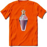 Valentijn love potion T-Shirt | Grappig Valentijnsdag Cadeautje voor Hem en Haar | Dames - Heren - Unisex | Kleding Cadeau | - Oranje - S