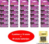 AG 2 / 396A Alkaline batterijen - 5x10 strips - 50 stuks knoopcel Tian Qiu batterijen (ook bekend als LR59 LR726 196 GP96A 396 397 SR59 SR726SW SR726W)