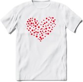Valentijn Hart T-Shirt | Grappig Valentijnsdag Cadeautje voor Hem en Haar | Dames - Heren - Unisex | Kleding Cadeau | - Wit - M